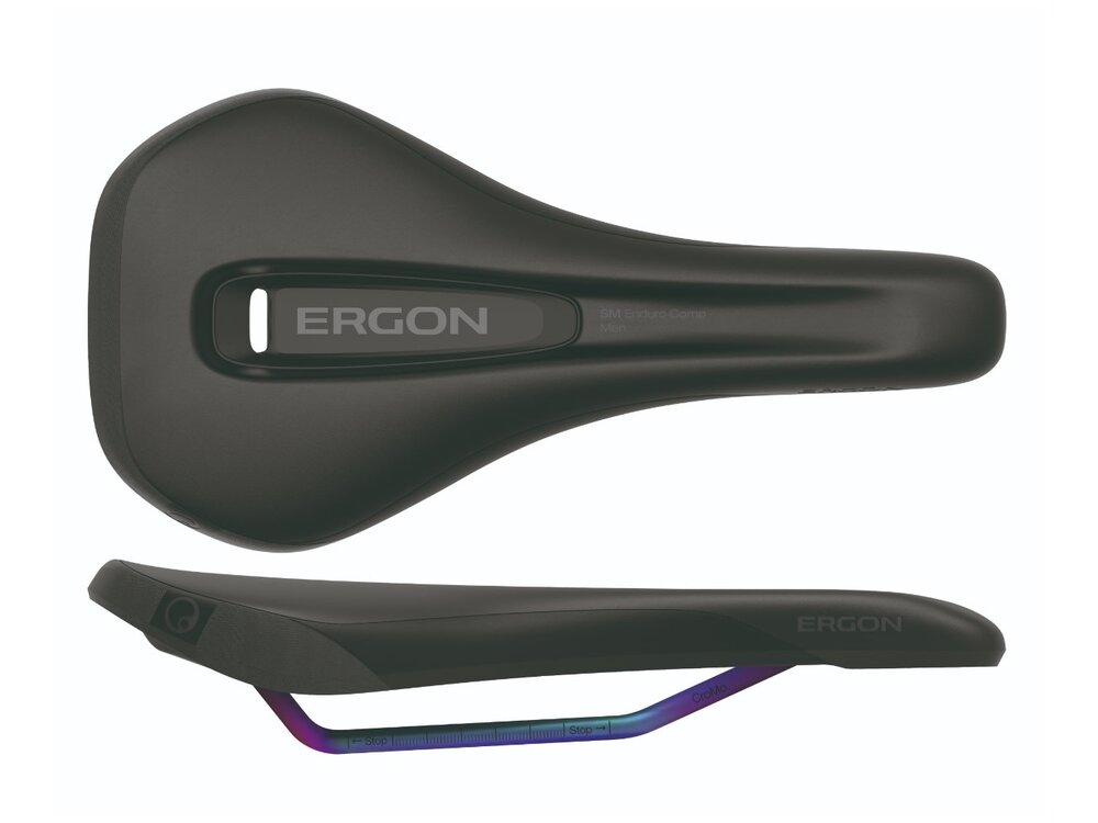 Ergon SM Enduro Comp Saddle, M/L, Stealth/Oil Slick