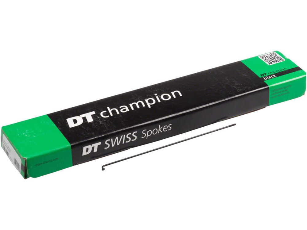 DT Swiss DT Swiss Champion Spoke: 2.0mm, 294mm, J-bend, Black, Box of 100