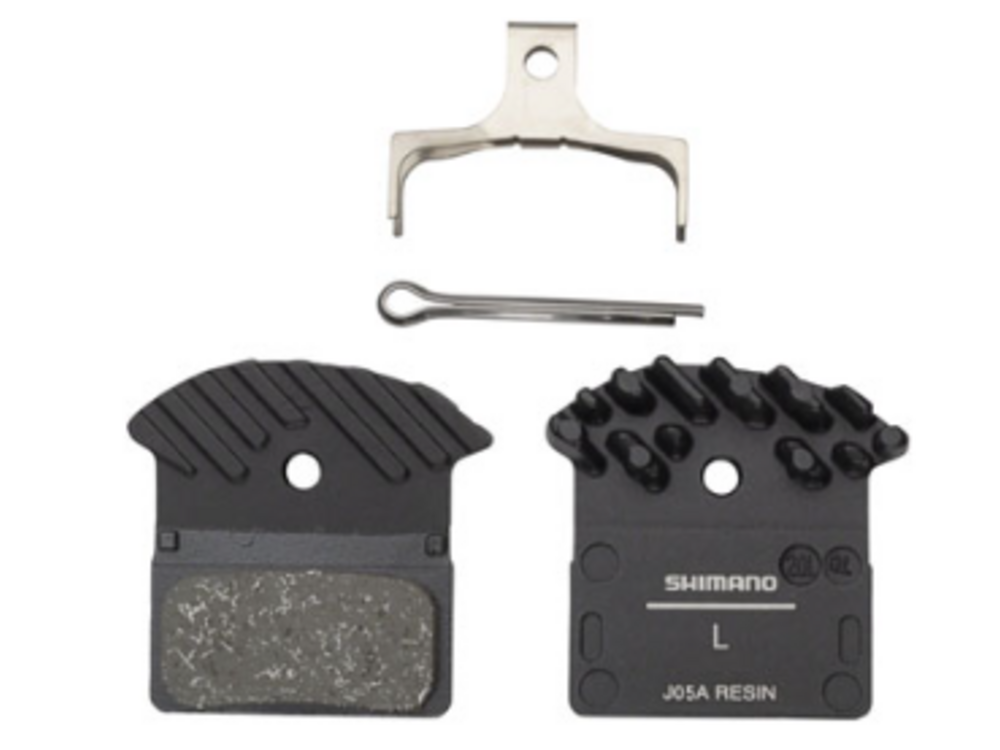 Shimano Shimano J05A-RF Disc Brake Pad and Spring - Resin Compound, Finned Aluminum Back Plate