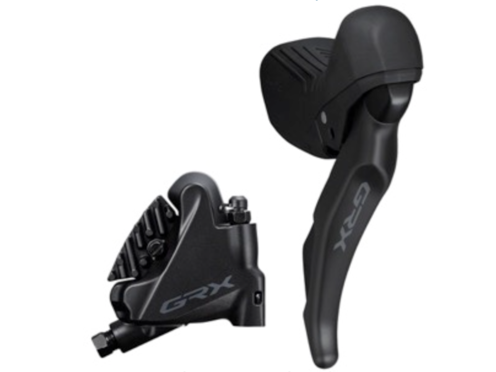 Shimano Shimano GRX ST-RX610 Shift/Brake Lever with BR-RX400 Hyd Disc Brake Caliper - Right/Rear, 12-Spd, Flat Mnt Caliper, For 25mm Mount, Black