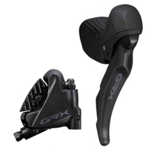 Shimano Shimano GRX ST-RX610 Shift/Brake Lever with BR-RX400 Hyd Disc Brake Caliper - Right/Rear, 12-Spd, Flat Mnt Caliper, For 25mm Mount, Black