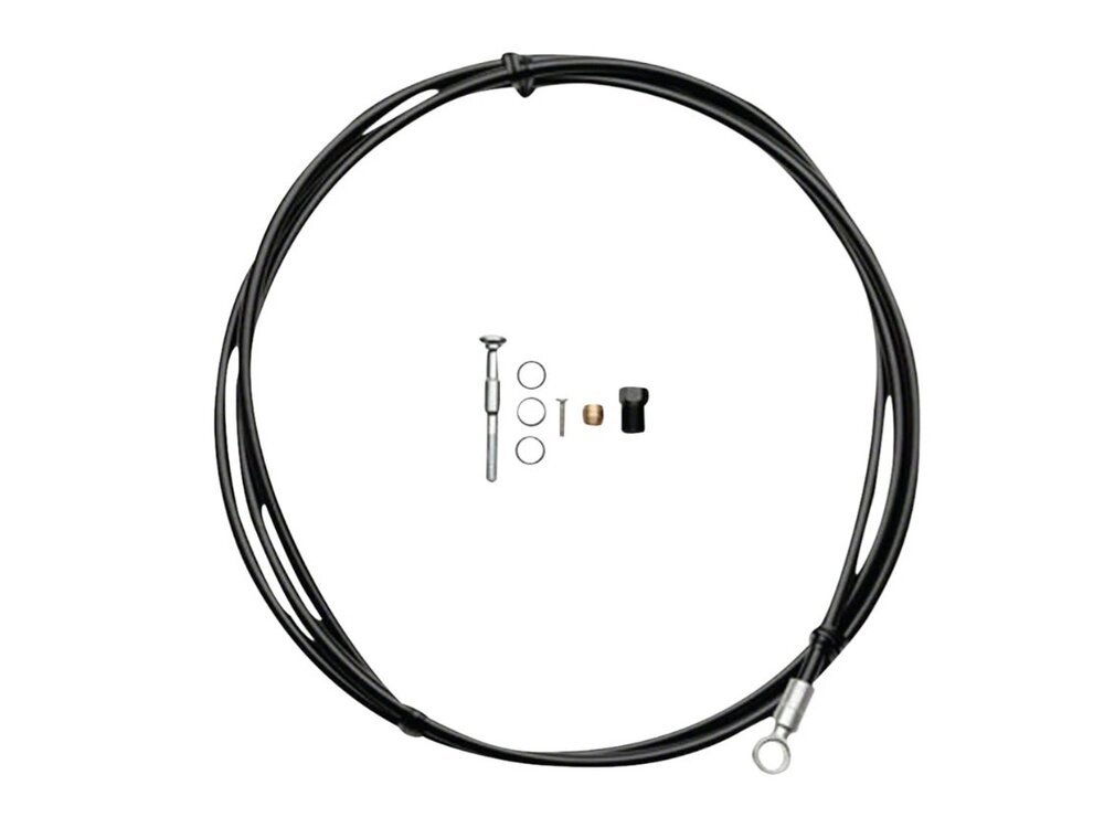 Shimano Shimano SM-BH90-SB High Pressure Disc Brake Hose Kit - Normal Silver Banjo Caliper Connector, 2000mm, Black