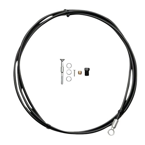 Shimano Shimano SM-BH90-SB High Pressure Disc Brake Hose Kit - Normal Silver Banjo Caliper Connector, 2000mm, Black