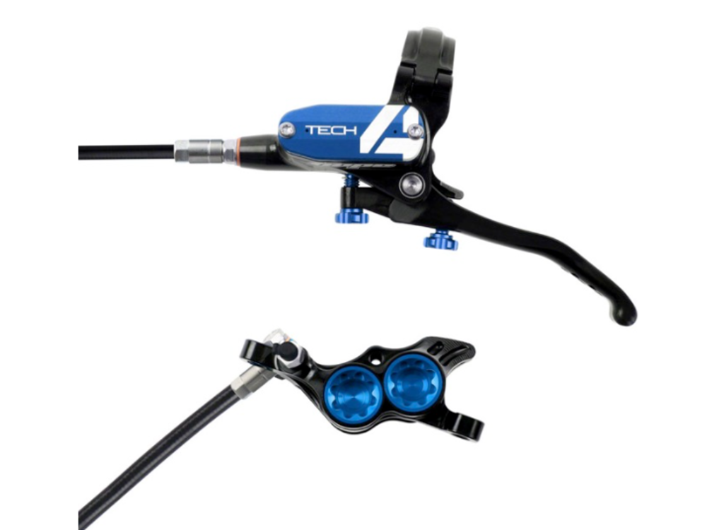 Hope Tech 4 E4 Disc Brake, Right/Rear, 74mm, Blue