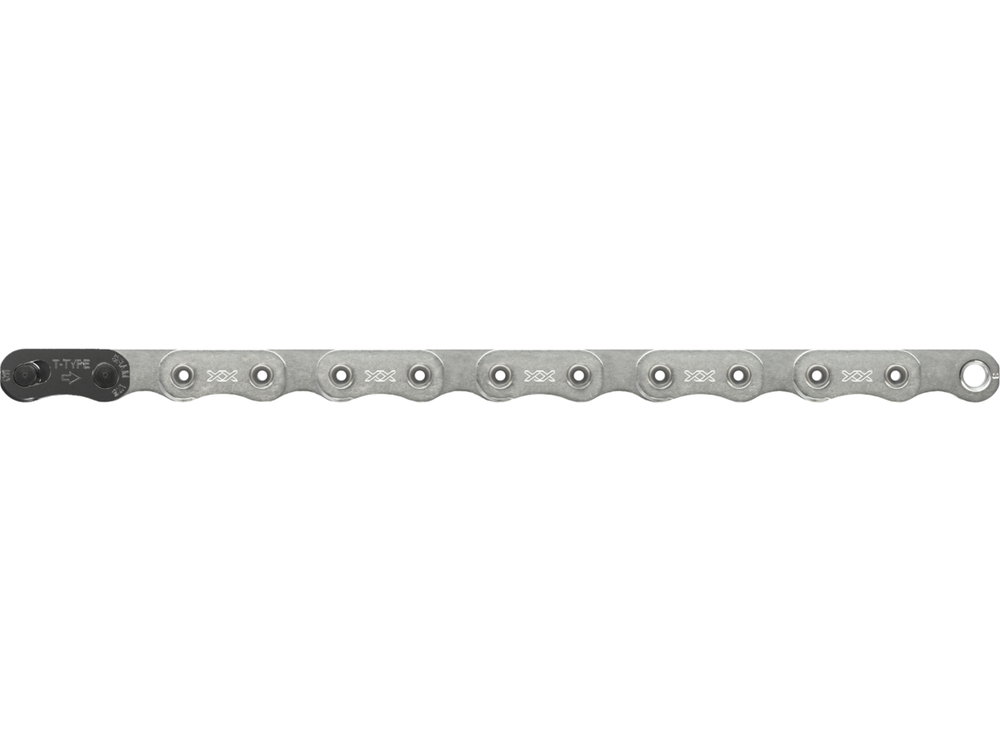 Sram XX Eagle T-Type Flattop Chain - 12-Speed, 126 Links, Hollow Pin, Includes PowerLock Connector, PVD Coated, Silver
