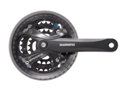 Shimano Shimano Acera FC-M361 Crankset - 175mm, 7/8-Speed, 42/32/22t, 104/64 BCD, Square Taper JIS Spindle Interface, Black