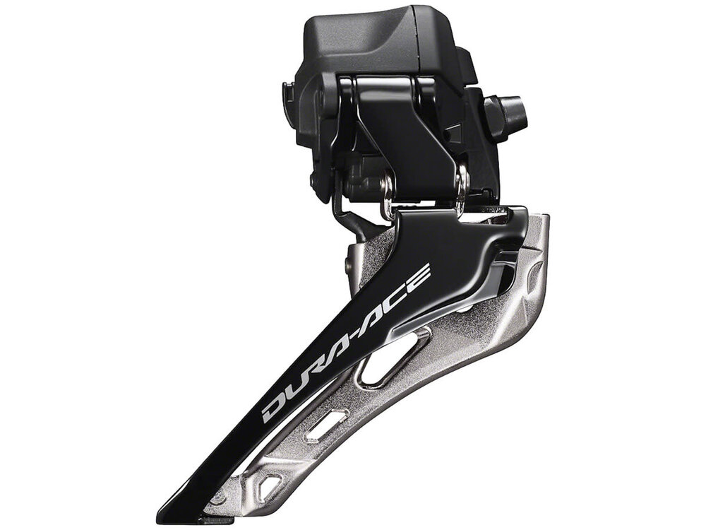 Shimano Shimano Dura-Ace FD-R9250 Di2 Front Derailleur - 2x12-Speed, Braze-on, Down Swing, For 50-55t Max, Black/Silver