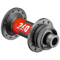 DT Swiss 240 Front Hub - 12 x 100mm, Center-Lock, Black/Red, 28H