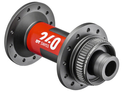 DT Swiss DT Swiss 240 Front Hub - 12 x 100mm, Center-Lock, Black/Red, 28H