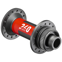 DT Swiss 240 Front Hub - 15 x 110mm, Center-Lock, Black/Red, 28H
