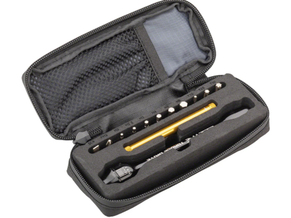 Lezyne Lezyne Torque Drive  Torque Wrench - 2-9 Nm, 2, 2.5, 3-6mm Hex,   T10, T25, T30~ Flat/Phillips, With Storage Case, Black