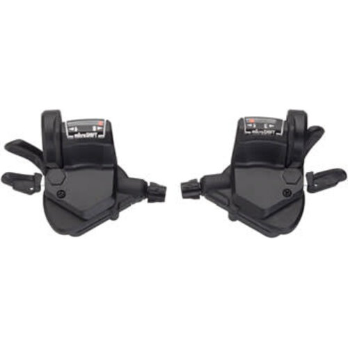 microSHIFT microSHIFT Mezzo Thumb-Tap Shifter Set, 8-Speed, Triple, Optical Gear Indicator, Shimano Compatible