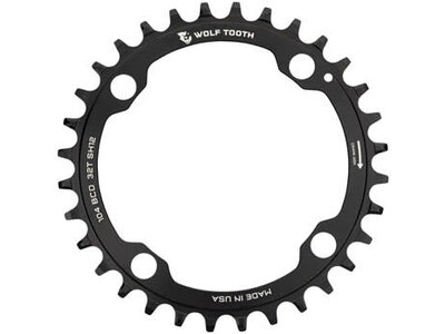 Wolf Tooth Components Wolf Tooth 104 BCD Chainring - 34t, 104 BCD, 4-Bolt, Requires Shimano 12-Speed Hyperglide+ Chain, Black