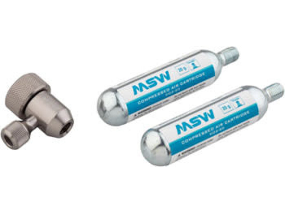 MSW MSW Jetstream 20 CO2 Kit. Includes Inflator head and 2 20 Gram CO2 cartridges