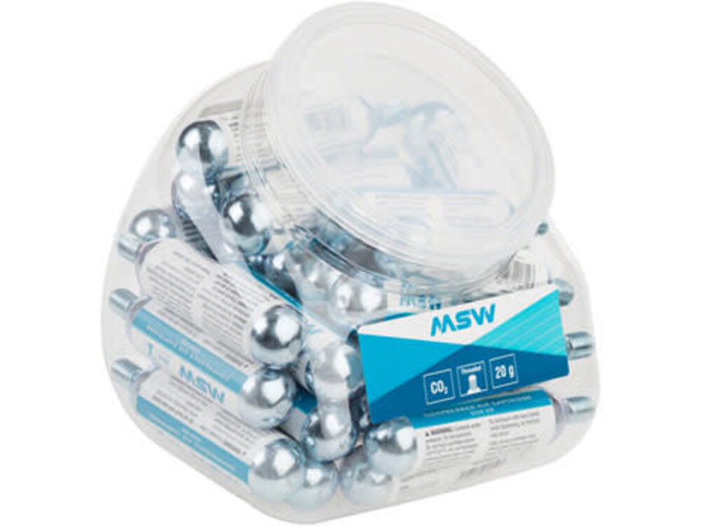 MSW MSW CO2-20 Compressed Air CO2 Cartridge - 20g, Threaded, POP Jar of 30