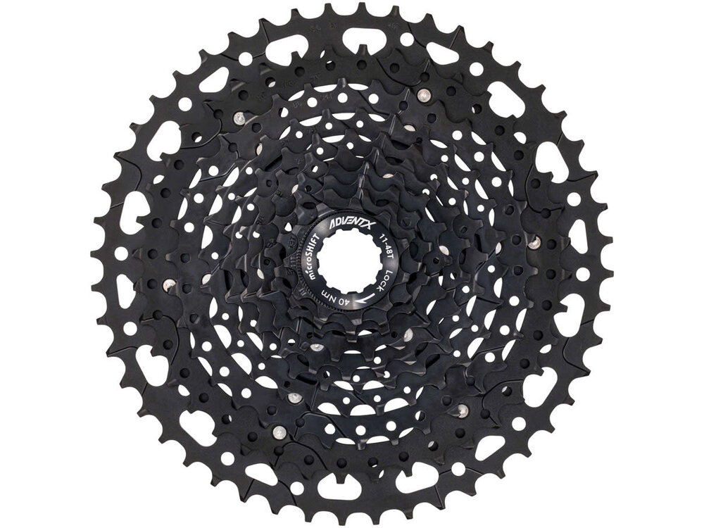 microSHIFT microSHIFT ADVENT X Cassette - 10 Speed, 11-48t, Black, Alloy Spider