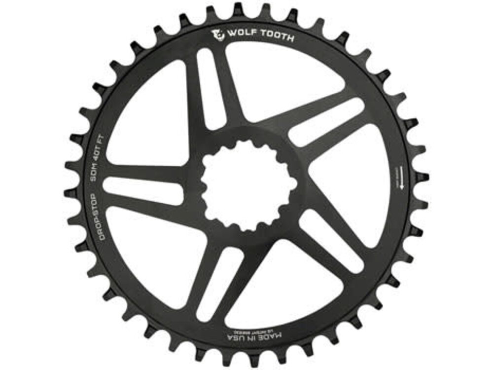 Wolf Tooth Components Wolf Tooth Direct Mount Chainring - 42t, SRAM Direct Mount, For SRAM 3-Bolt, 6mm Offset, Drop-Stop B, Flattop Compatible, Black