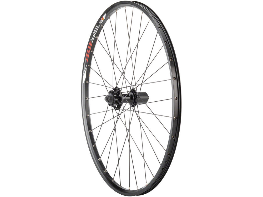 Quality Wheels Quality Wheels Value Double Wall Series Disc Rear Wheel - 26", QR x 135mm, 6-Bolt, HG 10, Black, Clincher, 32H