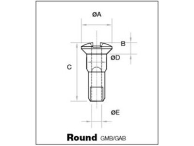 12 Gauge Brass - Round Top - Black - 16mm x 4.9mm - TPI 50