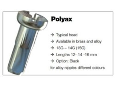 14 Gauge Brass Polyax - 12mm Black