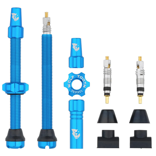Wolf Tooth Components Tubeless Valve Stem Kit-BLU, 60mm