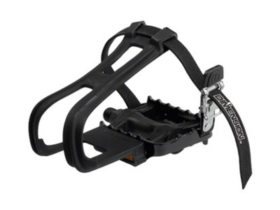 Dimension Dimension Sport Combo Pedals/Toe Clip Combo - Plastic, 9/16", Black