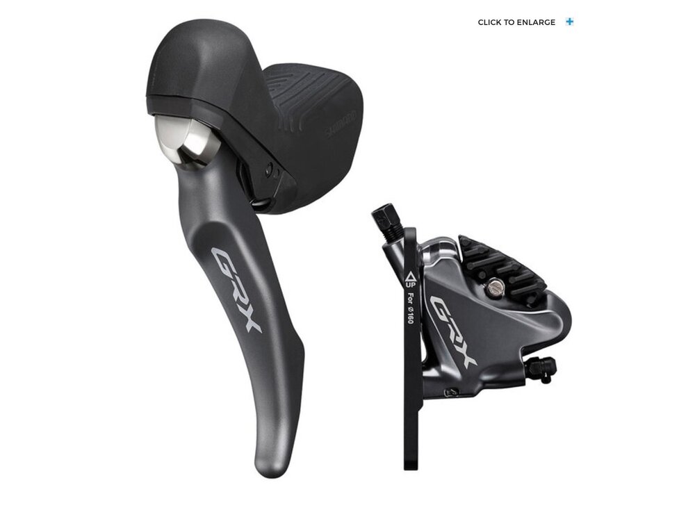 Shimano DISC BRAKE ASSEMBLED SET/J-KIT, GRX, ST-RX810-LA DROPPER LEVER (NO SHIFT), BR-RX810(F), RESIN(W/FIN), SM-BH90 BLACK