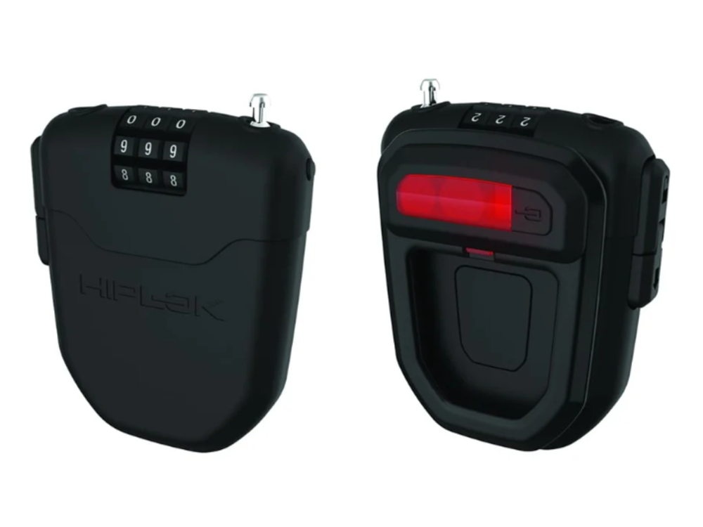 Hiplok HIPLOK FLX WEARABLE RETRACTABLE COMBINATION LOCK WITH INTEGRATED REAR LIGHT: BLACK