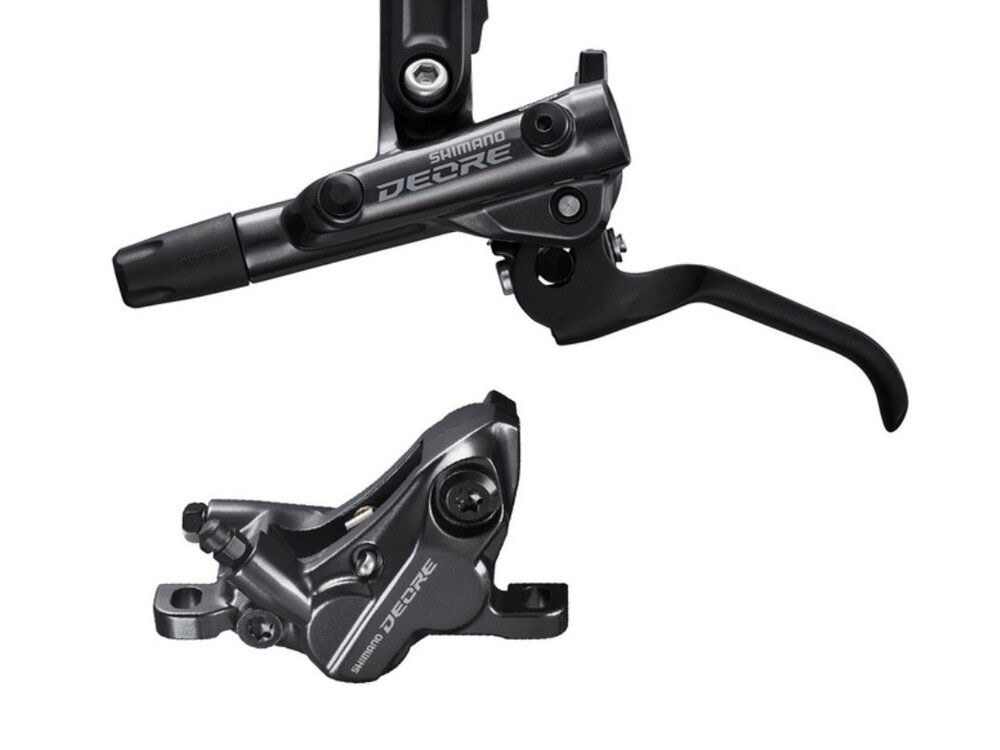Shimano DISC BRAKE ASSEMBLED SET/J-kit, DEORE, BL-M6100(R), BR-M6120(R), W/O ADAPTER, METAL PAD (W/O FIN), 1700MM HOSE (SM-BH90-SS BLACK), W/CONNECTER INSERT