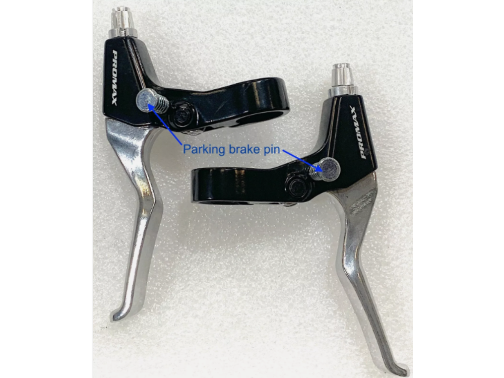 Promax Promax Linear Pull V-Brake Lever Set (L&R) with Parking Brake - Black/Silver