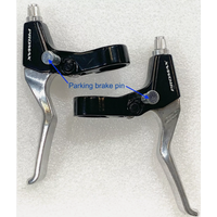 Promax Linear Pull V-Brake Lever Set (L&R) with Parking Brake - Black/Silver