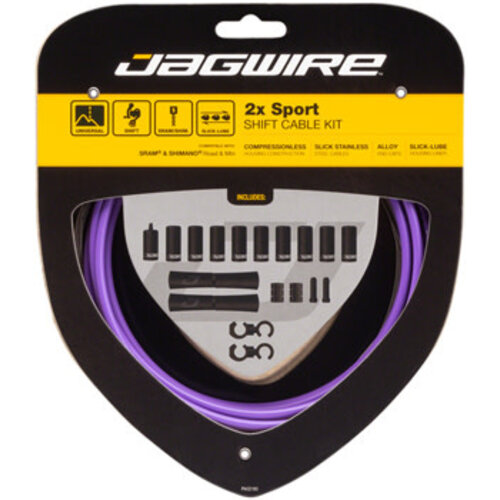 Jagwire Jagwire 2x Sport Shift Cable Kit SRAM/Shimano, Purple Jagwire Jagwire 2x Sport Shift Cable Kit SRAM/Shimano, Purple