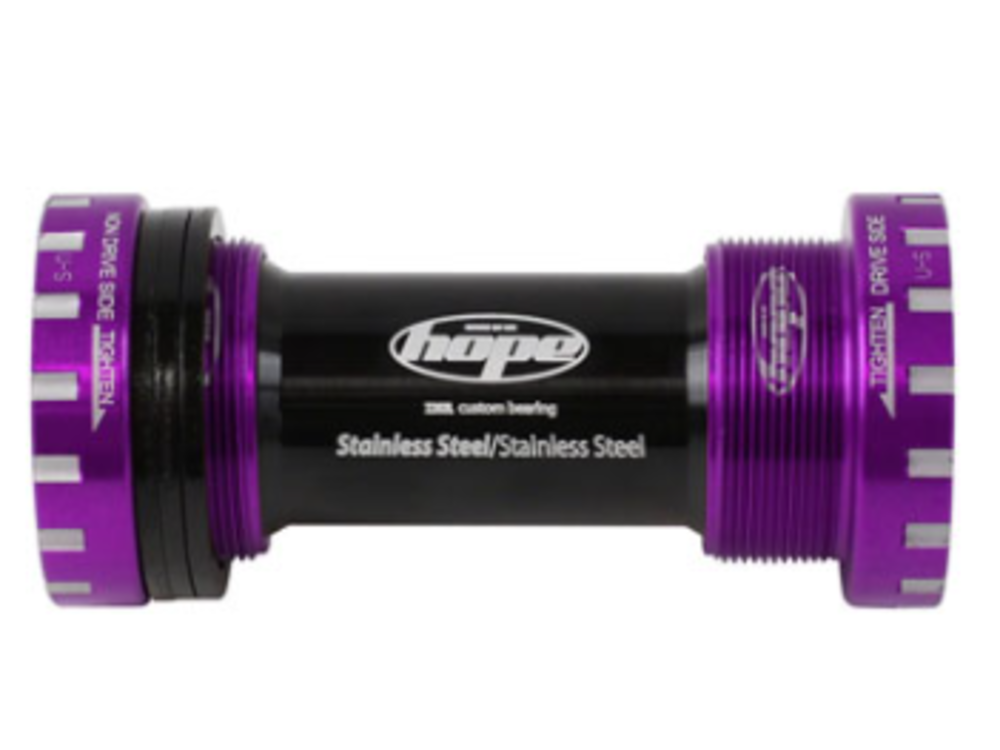 Hope Hope BSA Threaded Bottom Bracket - 68/73mm, For 24mm Spindle, Stainless, Purple