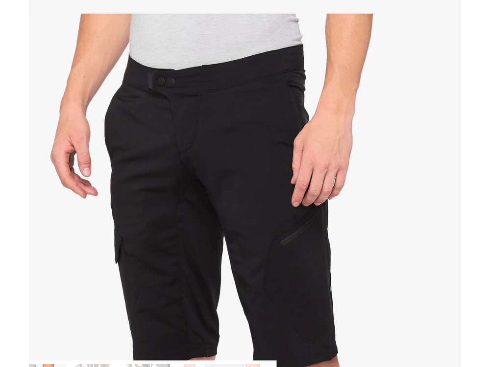 100 Percent RIDECAMP Shorts w/ Liner Black - 36