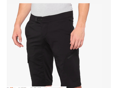100 Percent RIDECAMP Shorts w/ Liner Black - 36