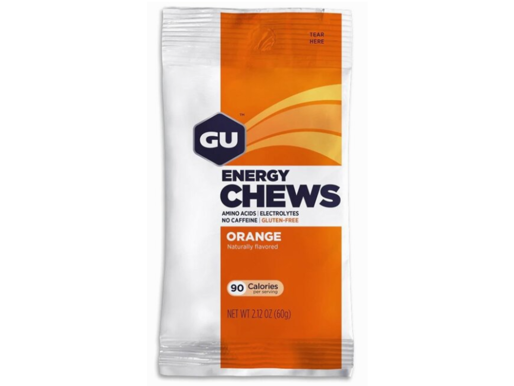 GU GU Energy Chews - Orange, Box of 12 Bags single