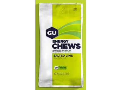 GU GU Energy Chews - Salted Lime, Box of 12 Bags single