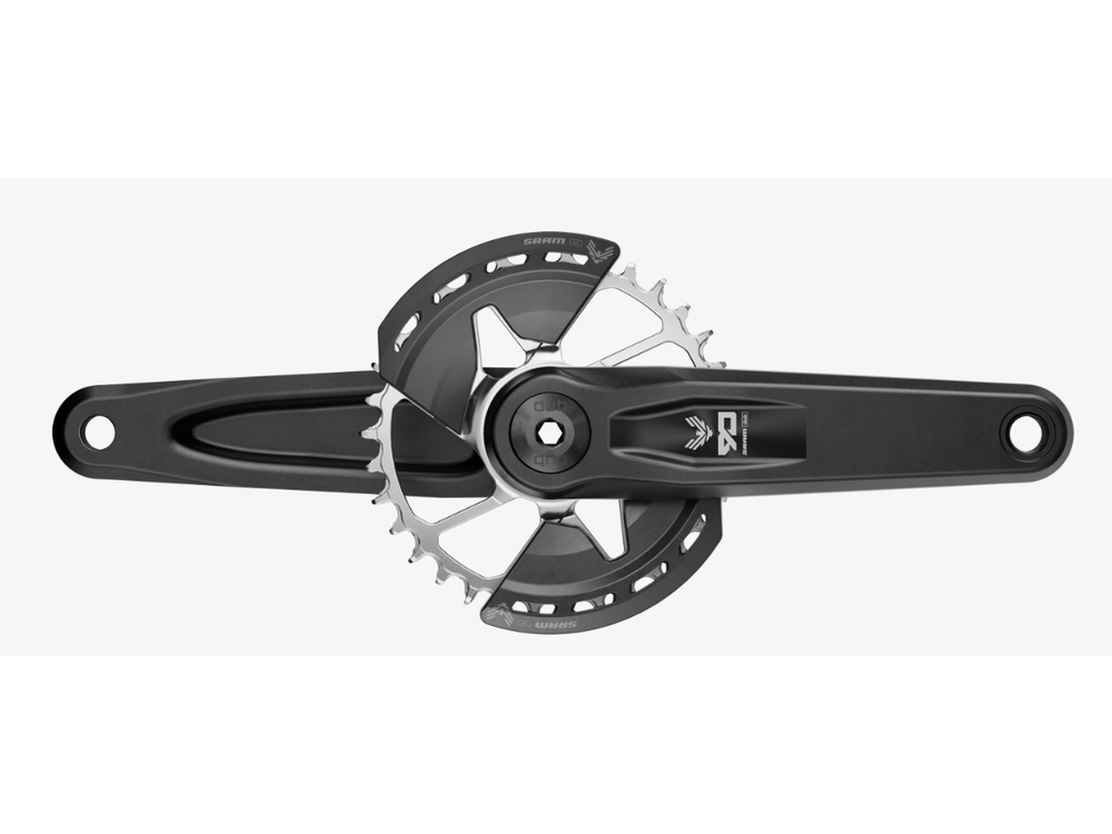 Sram SRAM Eagle 90 T-Type Wide Crankset - 155mm, 12-Speed, 32t Chainring, Direct Mount, 2-Guards, DUB Spindle Interface, Black/Silver