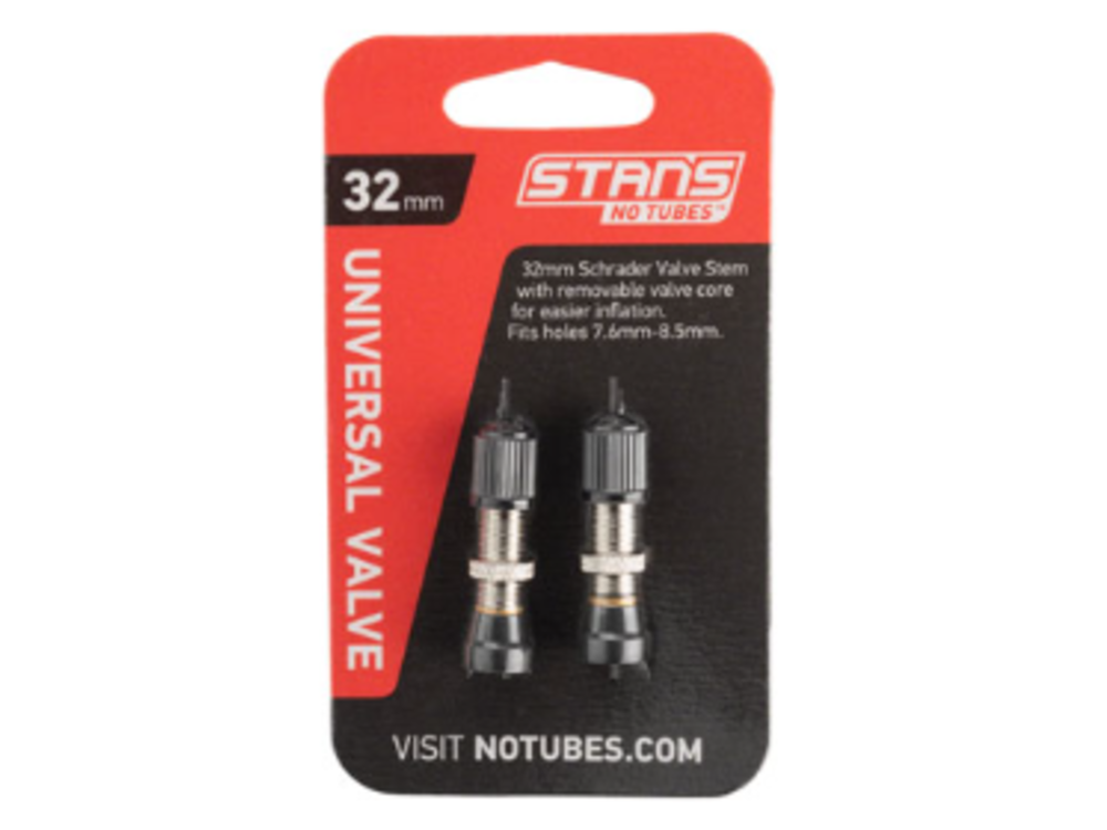 Stan's Stan's Tubeless Universal Valve Stems - Brass, 32mm, Universal Schrader, Pair