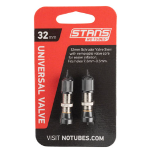 Stan's Stan's Tubeless Universal Valve Stems - Brass, 32mm, Universal Schrader, Pair Stan's Stan's Tubeless Universal Valve Stems - Brass, 32mm, Universal Schrader, Pair