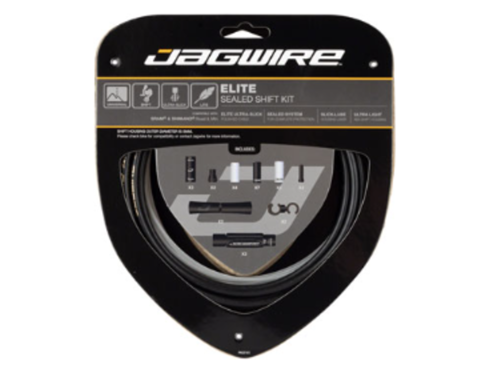 Jagwire Jagwire Elite Sealed Shift Cable Kit - SRAM/Shimano, Ultra-Slick Uncoated Cables, Black