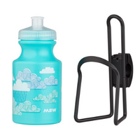 MSW Kids Water Bottle and Cage Kit - Clouds w/ Black Cage