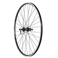 Quality Wheels Value Double Wall Series Rear Wheel - 700, QR x 130mm, Rim Brake, HG 10, Black, Clincher, 32H