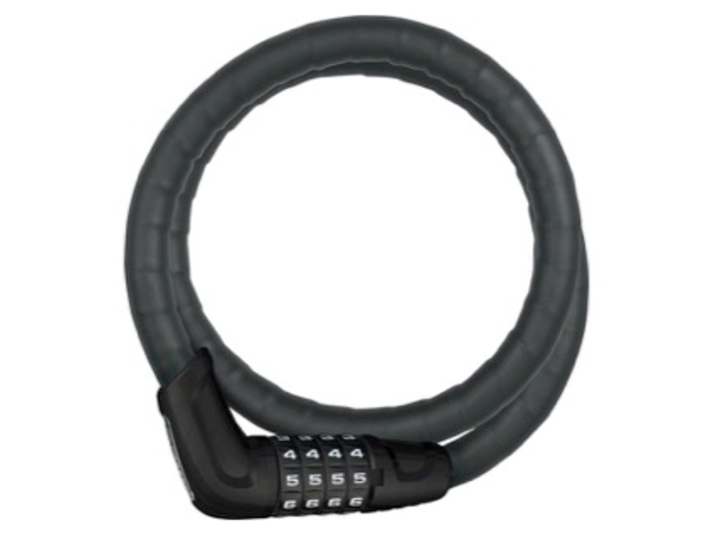 Abus ABUS Combination Cable Lock Steel-O-Flex Tresor 6615C: 85cm x 15mm With Mount, Black