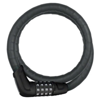 ABUS Combination Cable Lock Steel-O-Flex Tresor 6615C: 85cm x 15mm With Mount, Black