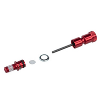 RockShox Rebound Long Adjuster Knob/Bolt Kit (use with some 32mm Maxle lower leg forks), Red