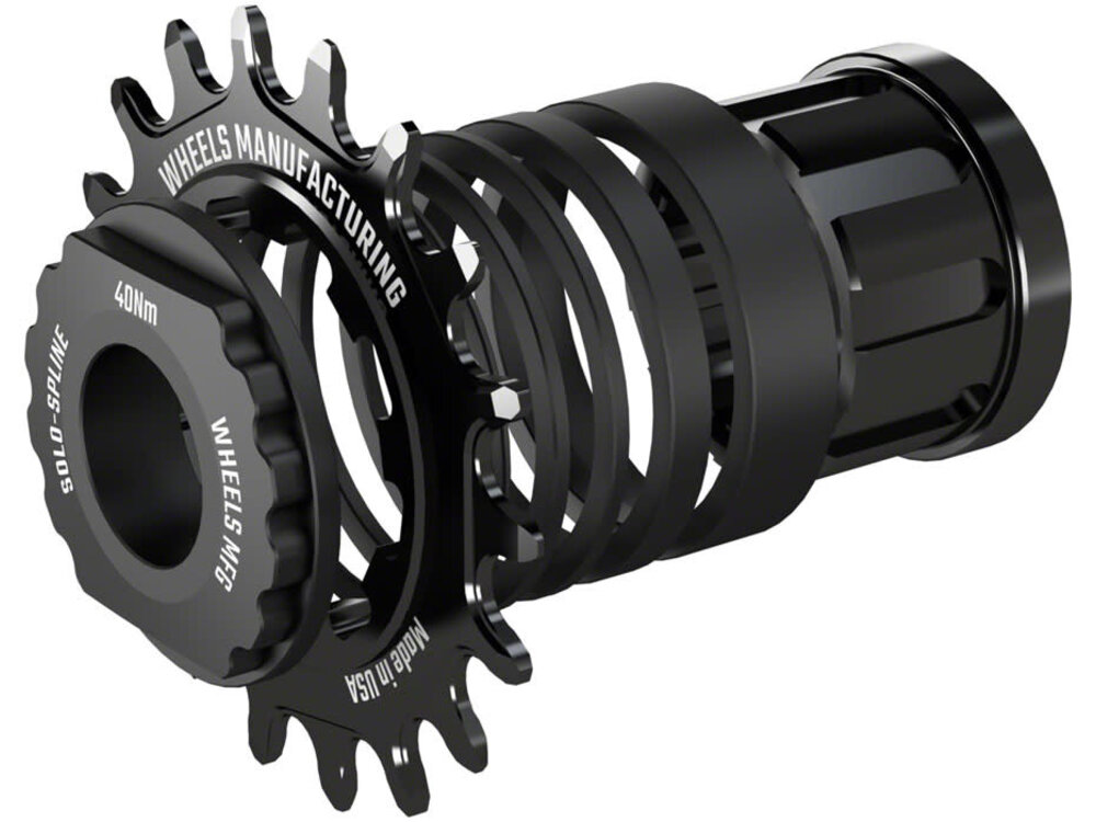 Wheels Manufacturing Wheels Manufacturing SOLO-SPLINE Micro Spline Single Speed Conversion Kit - 18t, For Shimano Micro Spline Hub Bodies, Black