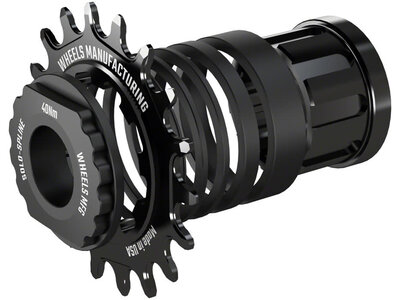 Wheels Manufacturing Wheels Manufacturing SOLO-SPLINE Micro Spline Single Speed Conversion Kit - 18t, For Shimano Micro Spline Hub Bodies, Black