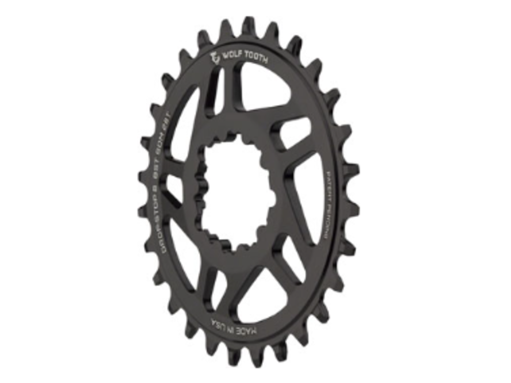 Wolf Tooth Components Wolf Tooth Direct Mount Chainring - 28t, SRAM Direct Mount, Drop-Stop B, For SRAM 3-Bolt Boost Cranks, 3mm Offset, Black
