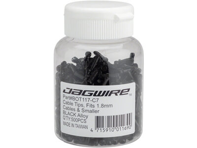 Jagwire Jagwire 1.8mm Cable End Crimps Black Bottle/500